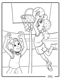 girl shooting basketball