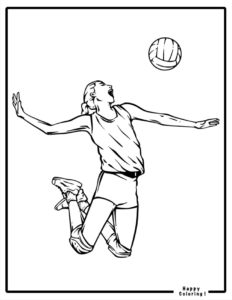 Sports-Volleyball-Girl-Spiking-the-Ball-in-the-Air-with-Knees-Bent-