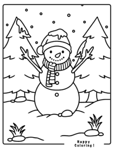 Snow-falling-on-a-cute-snowman-weather