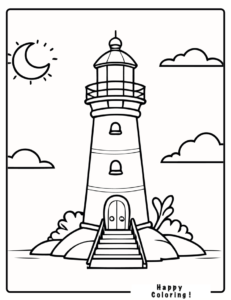 Easy-to-color-lighthouse