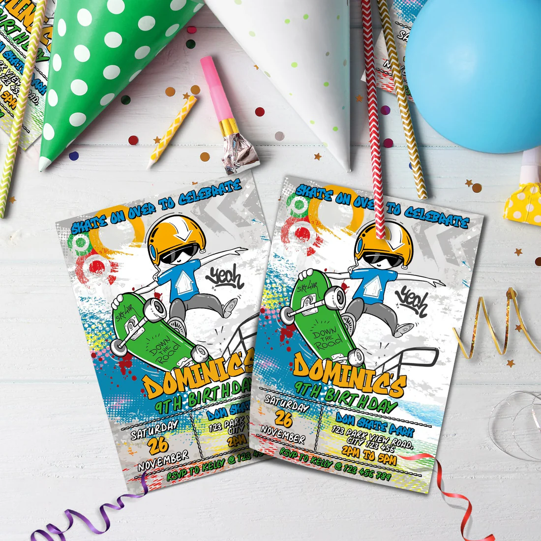 skateboard Birthday card