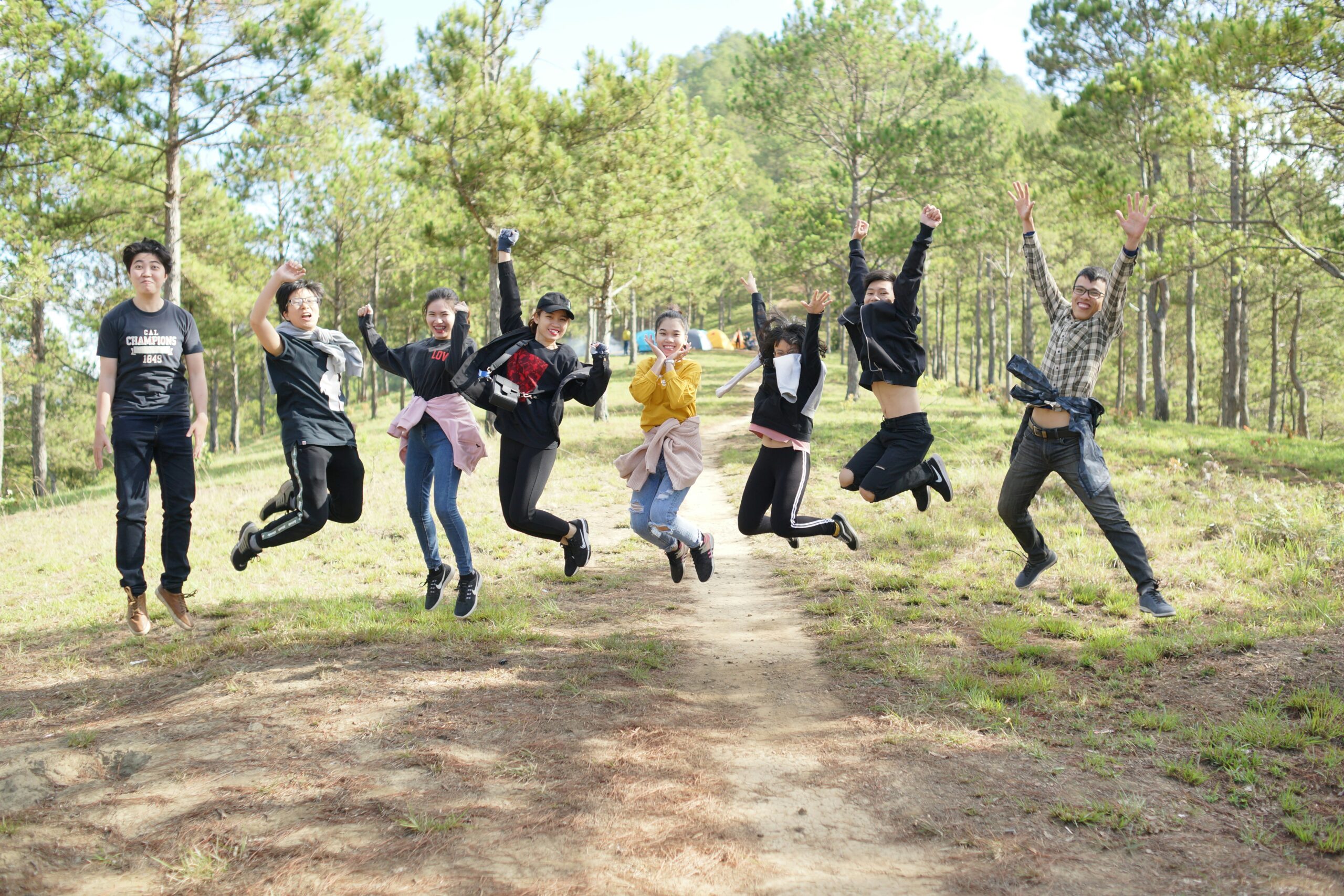 Youth happy safe jumping fun
